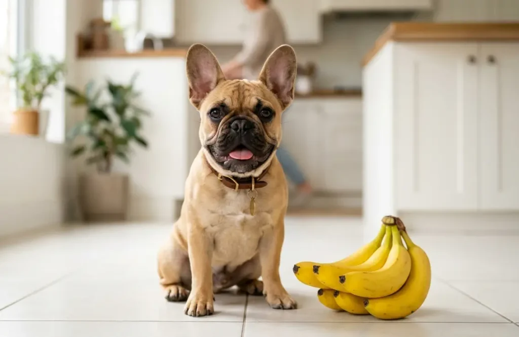can fremch bull dog eat banana? A dog with banana
