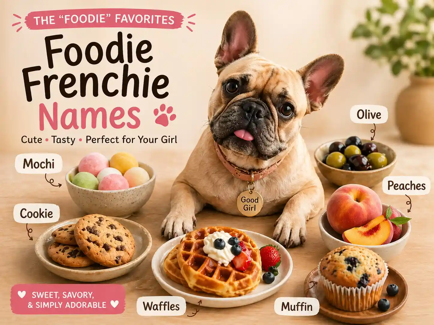 Foodie Female Frenchie Names Infographic