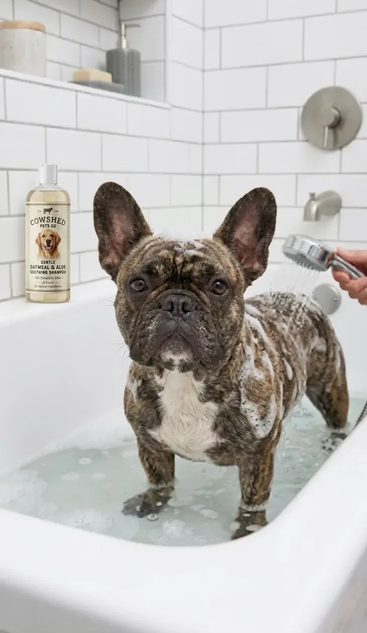 Bathing Frenchie