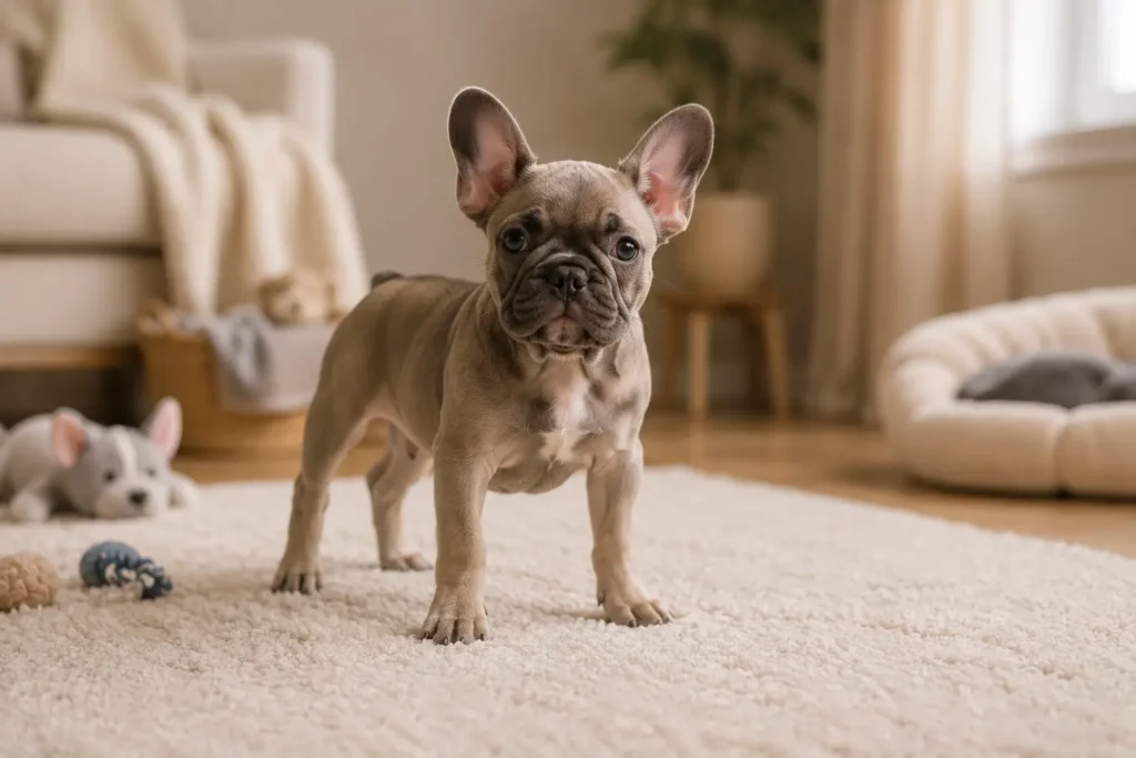 French Bulldog Puppy Looking Awkward While Growing