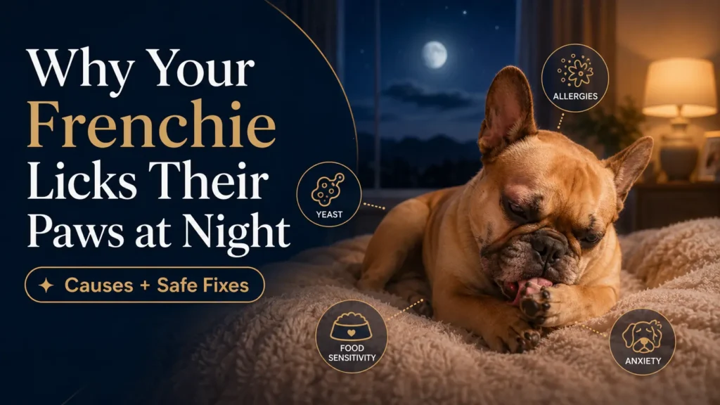 why your frenchie licks their paws at night Feature image