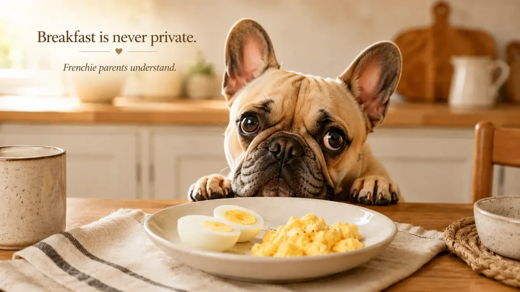 Can Frenchies Eat Eggs? French Bulldog Breakfast Scene