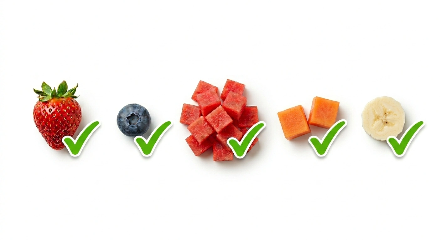 Safe fruits Frenchies can eat in small portions including strawberry blueberry watermelon papaya and banana