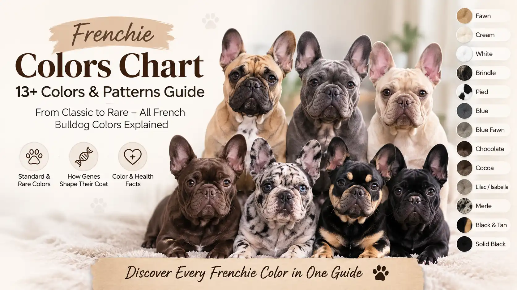 Frenchie Colors Chart: Complete Guide to French Bulldog Coat Colors