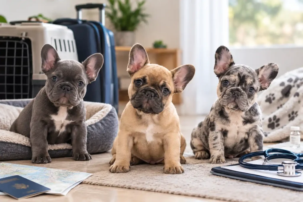 Three French Bulldog puppies with different appearances and ownership considerations.